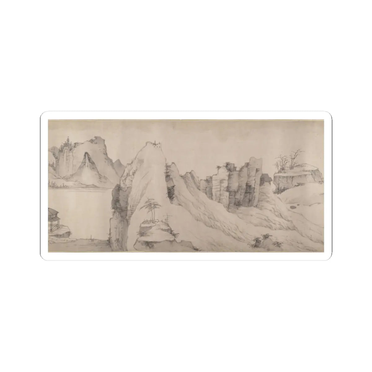 Unidentified artist - River Scene in Winter - dated 1661 v1 - STICKER Vinyl Kiss-Cut Decal
