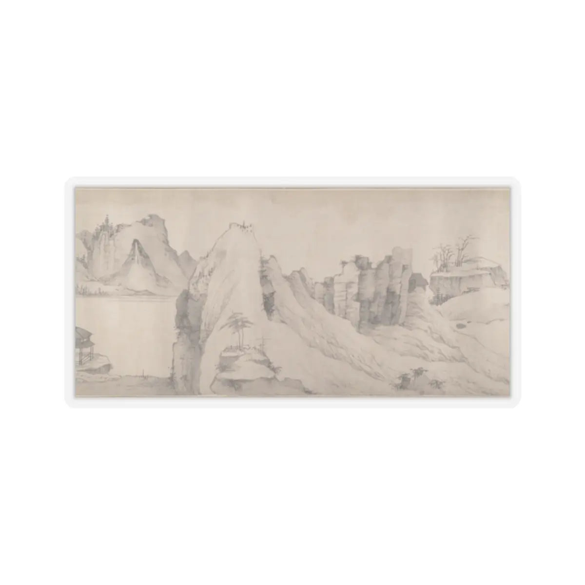 Unidentified artist - River Scene in Winter - dated 1661 v1 - STICKER Vinyl Kiss-Cut Decal