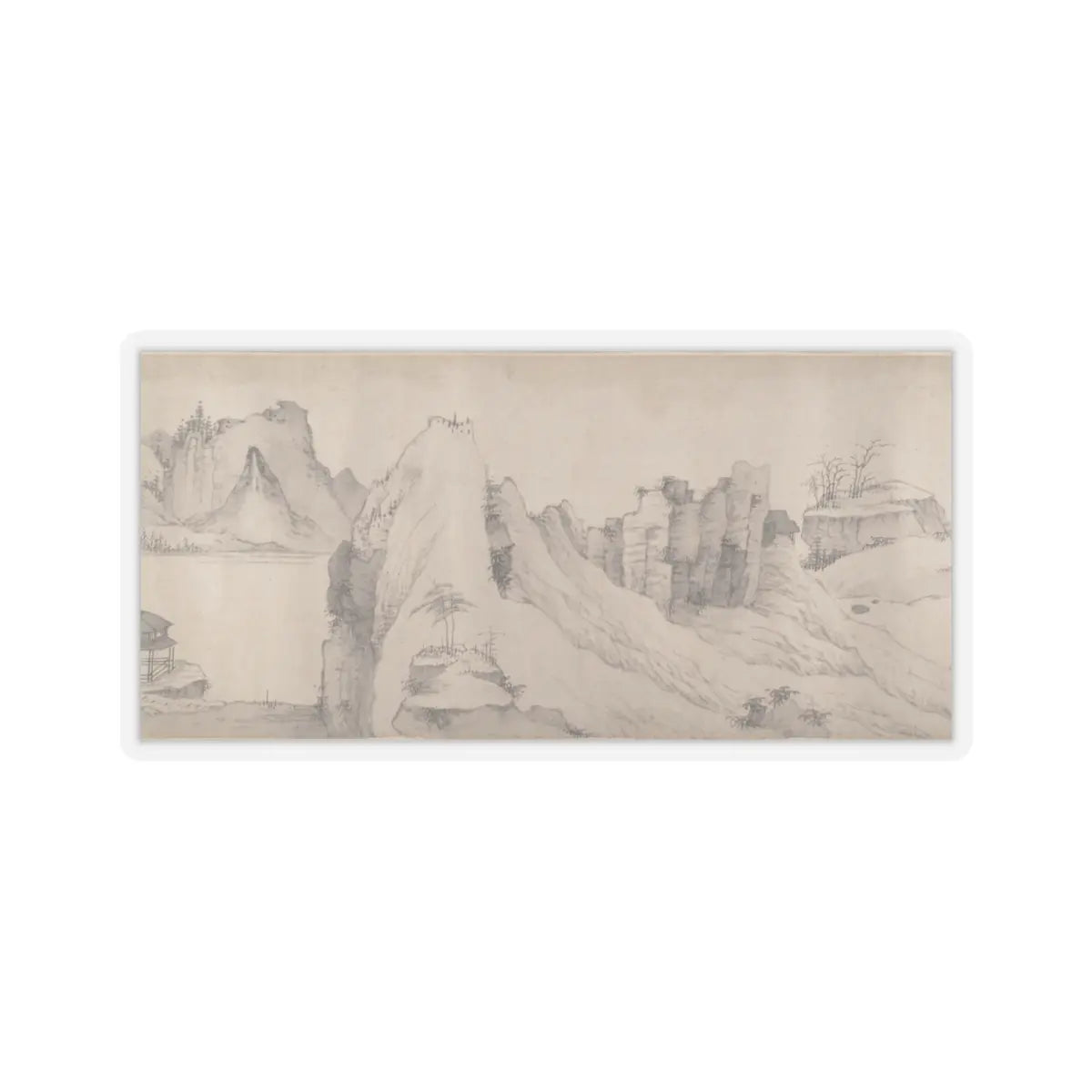 Unidentified artist - River Scene in Winter - dated 1661 v10 - STICKER Vinyl Kiss-Cut Decal