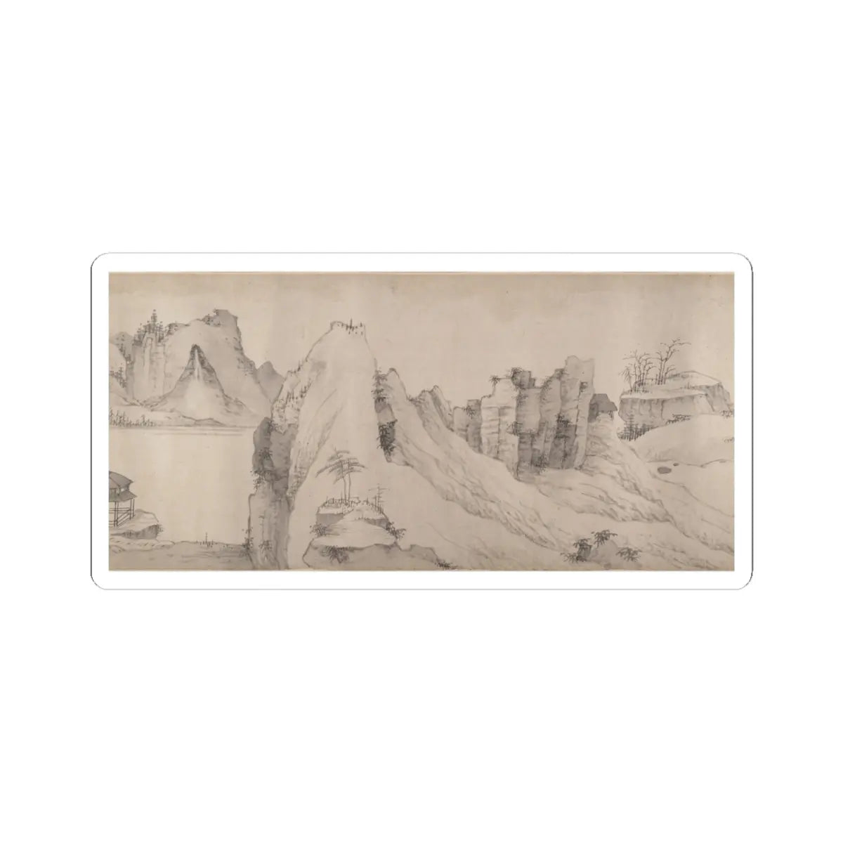 Unidentified artist - River Scene in Winter - dated 1661 v10 - STICKER Vinyl Kiss-Cut Decal