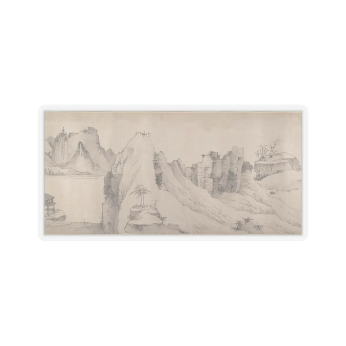 Unidentified artist - River Scene in Winter - dated 1661 v10 - STICKER Vinyl Kiss-Cut Decal
