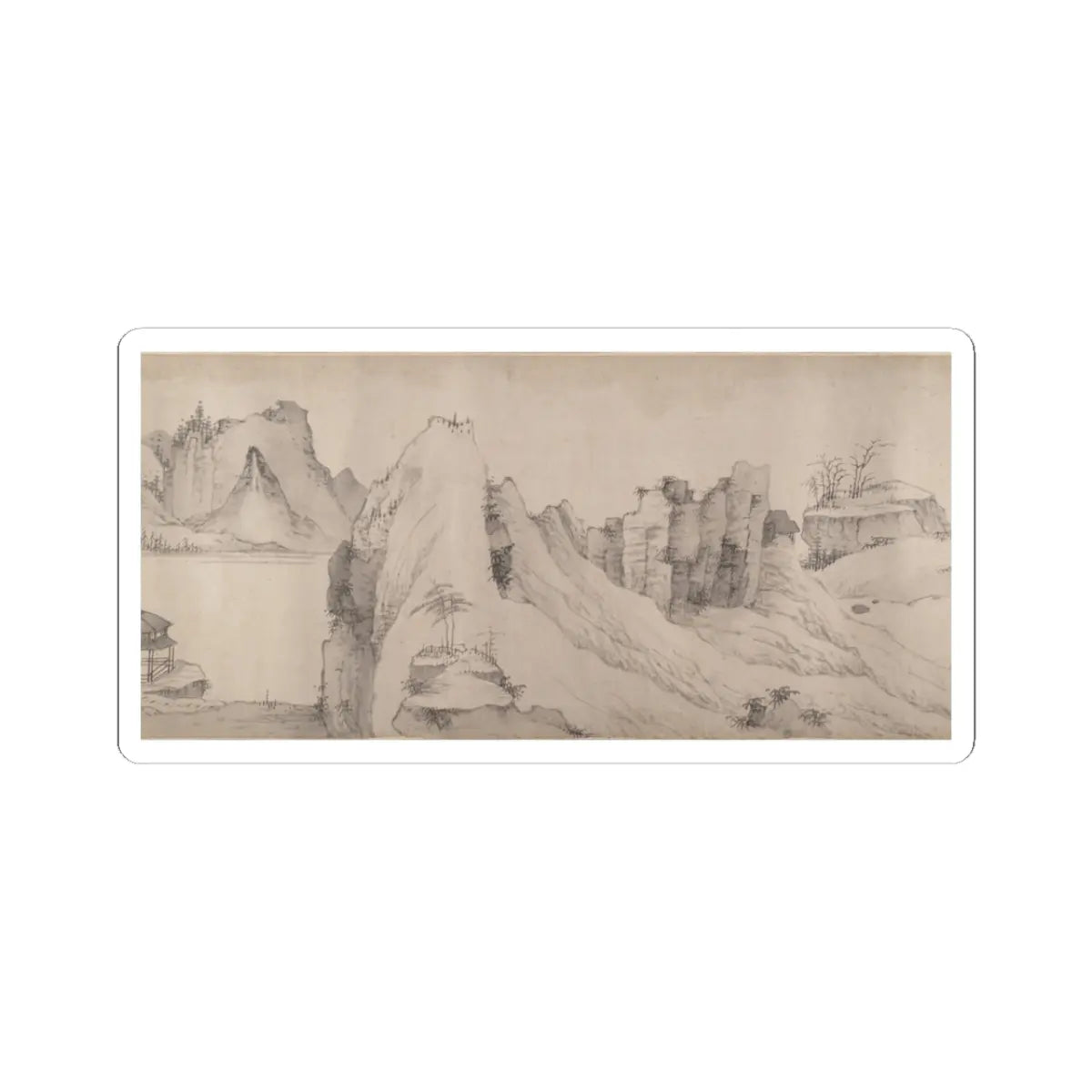 Unidentified artist - River Scene in Winter - dated 1661 v10 - STICKER Vinyl Kiss-Cut Decal
