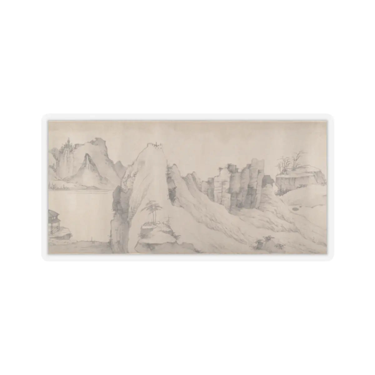 Unidentified artist - River Scene in Winter - dated 1661 v10 - STICKER Vinyl Kiss-Cut Decal