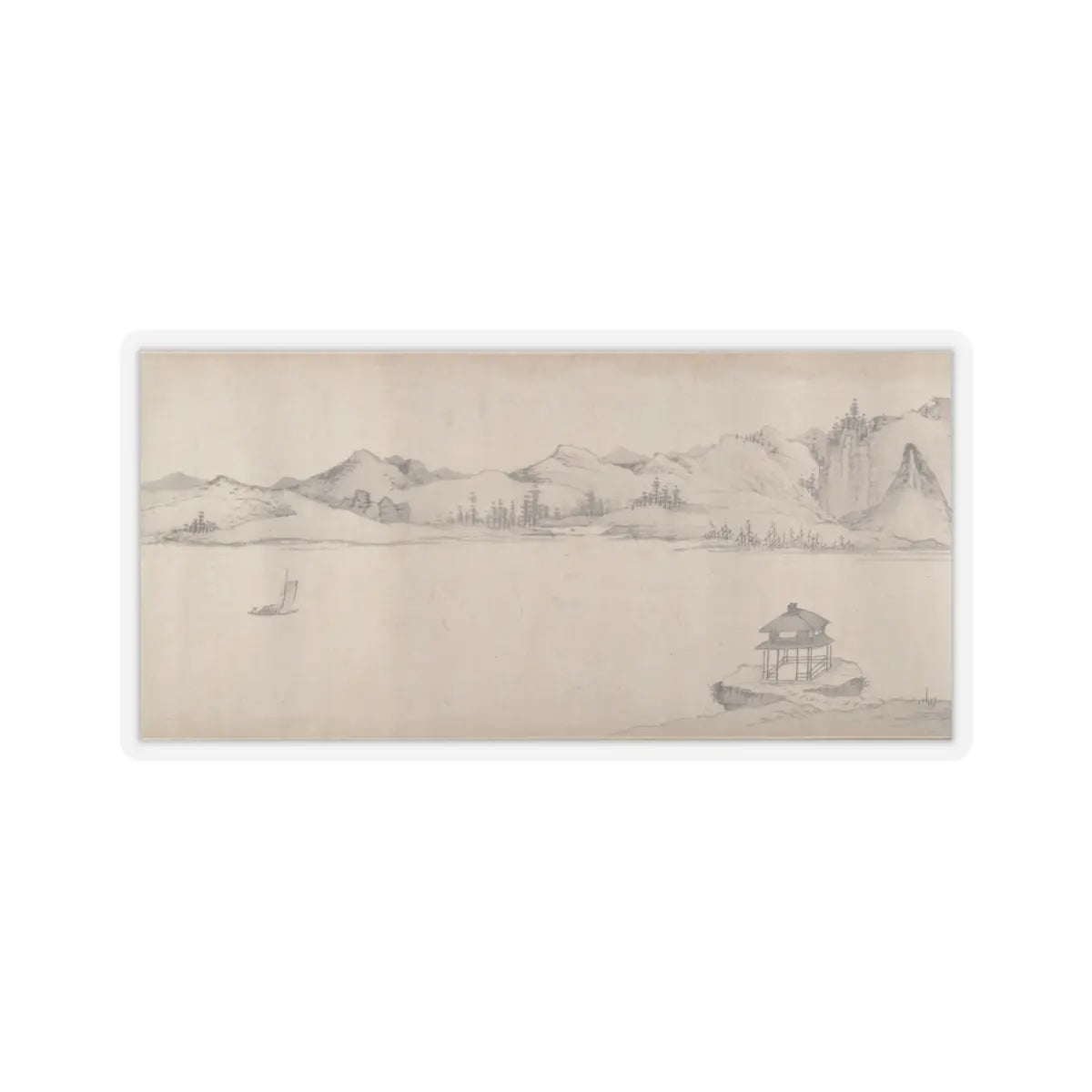 Unidentified artist - River Scene in Winter - dated 1661 v11 - STICKER Vinyl Kiss-Cut Decal