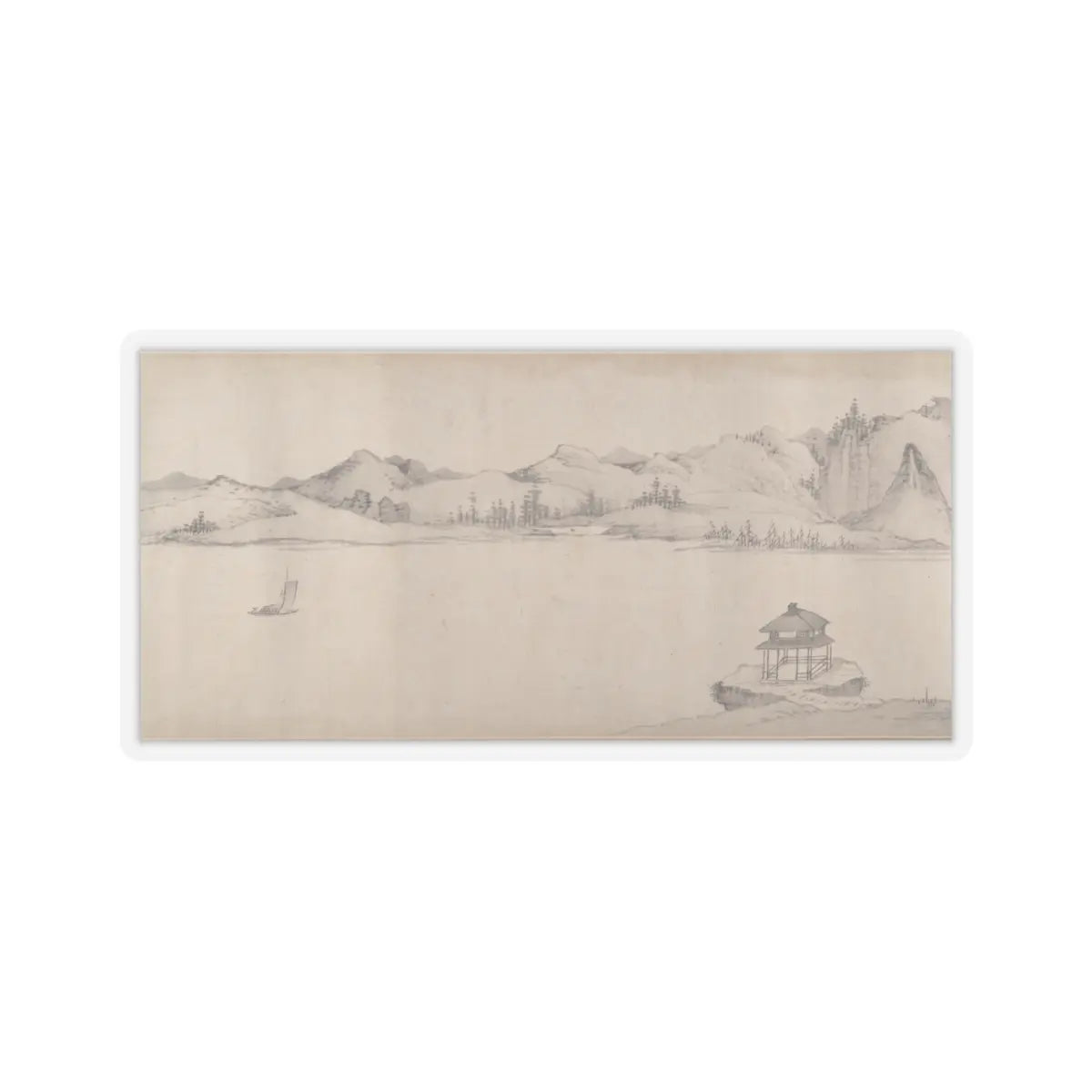 Unidentified artist - River Scene in Winter - dated 1661 v11 - STICKER Vinyl Kiss-Cut Decal