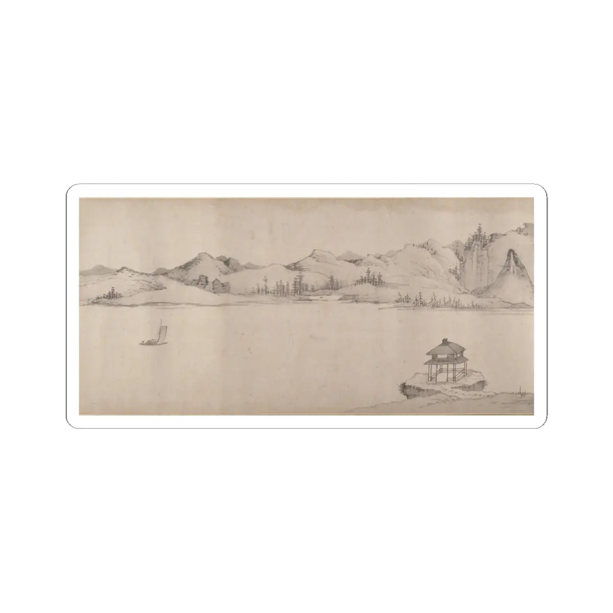 Unidentified artist - River Scene in Winter - dated 1661 v11 - STICKER Vinyl Kiss-Cut Decal