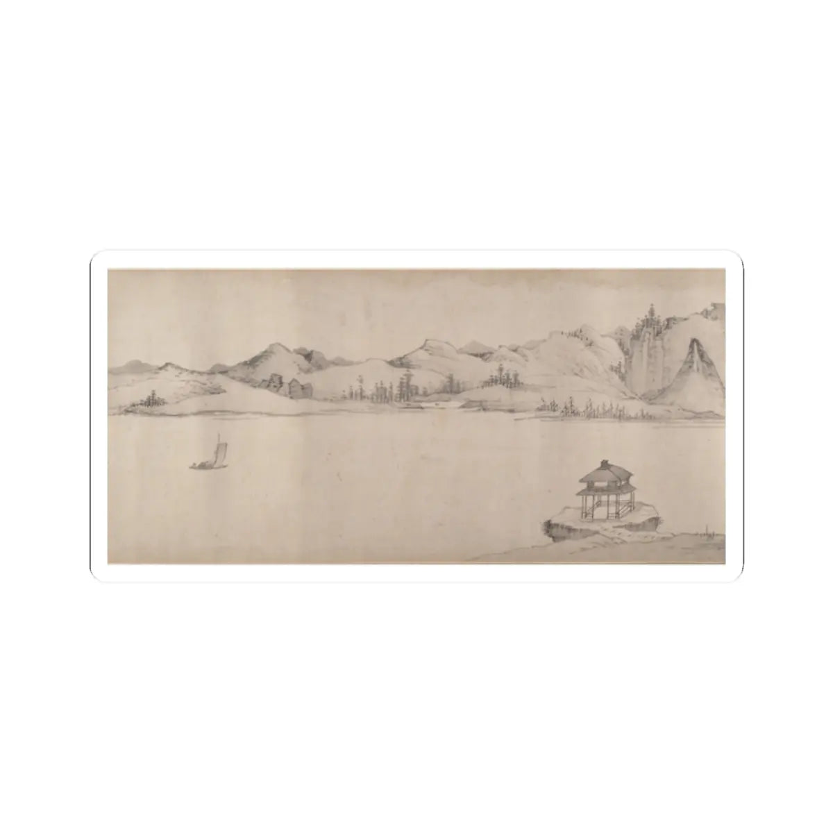 Unidentified artist - River Scene in Winter - dated 1661 v11 - STICKER Vinyl Kiss-Cut Decal