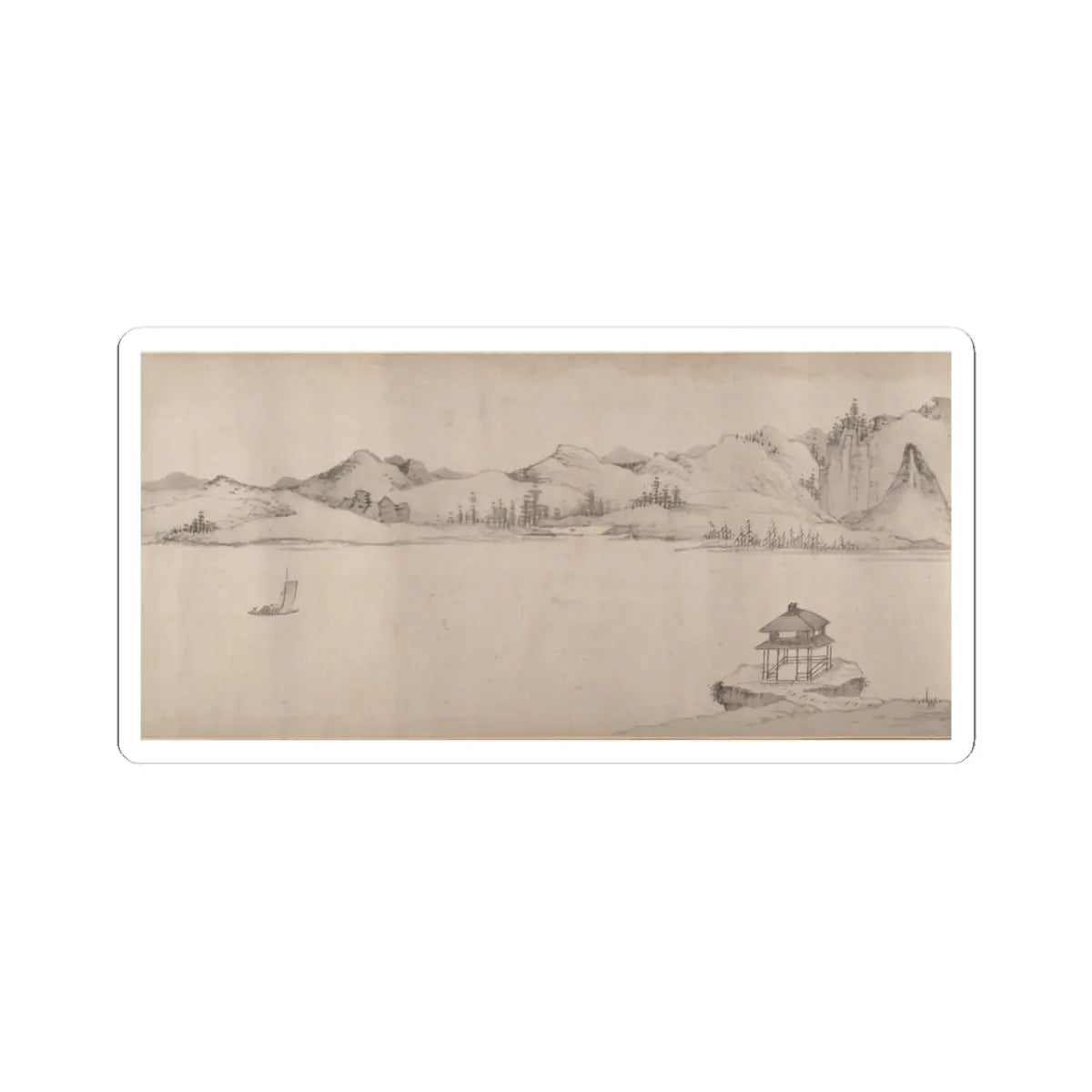 Unidentified artist - River Scene in Winter - dated 1661 v11 - STICKER Vinyl Kiss-Cut Decal