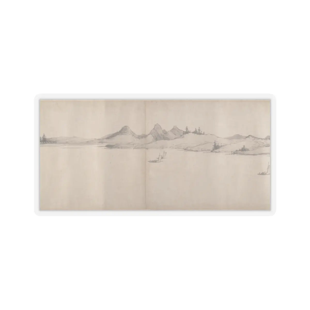 Unidentified artist - River Scene in Winter - dated 1661 v12 - STICKER Vinyl Kiss-Cut Decal