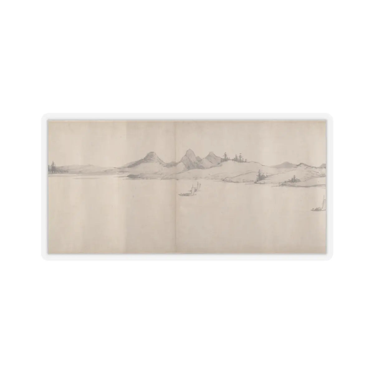 Unidentified artist - River Scene in Winter - dated 1661 v12 - STICKER Vinyl Kiss-Cut Decal