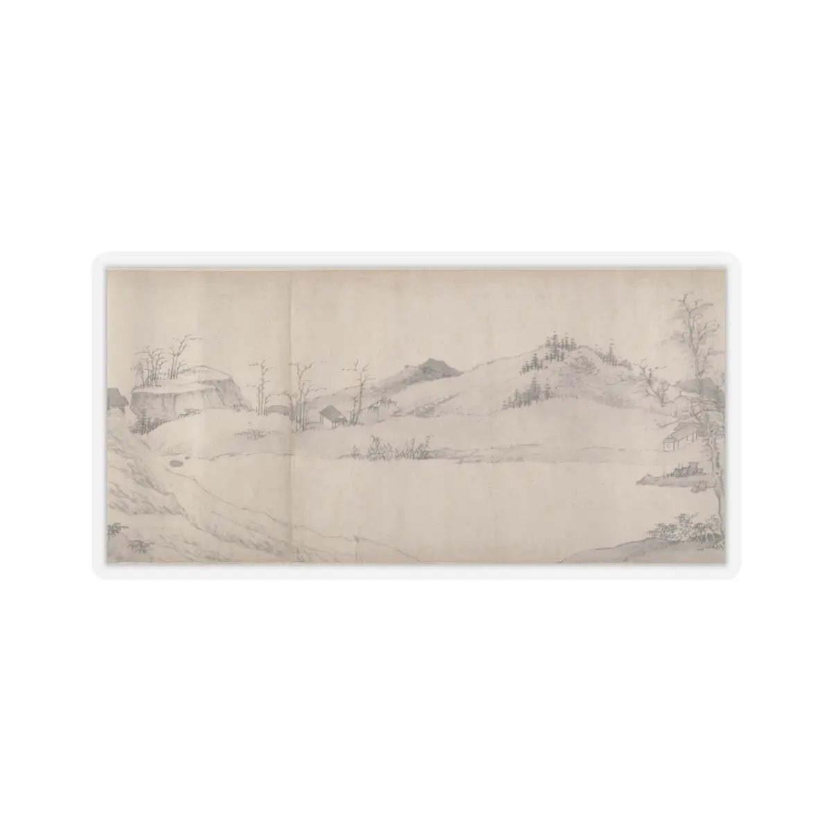 Unidentified artist - River Scene in Winter - dated 1661 v9 - STICKER Vinyl Kiss-Cut Decal