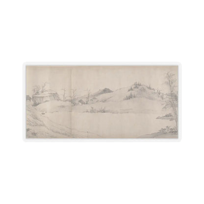 Unidentified artist - River Scene in Winter - dated 1661 v9 - STICKER Vinyl Kiss-Cut Decal