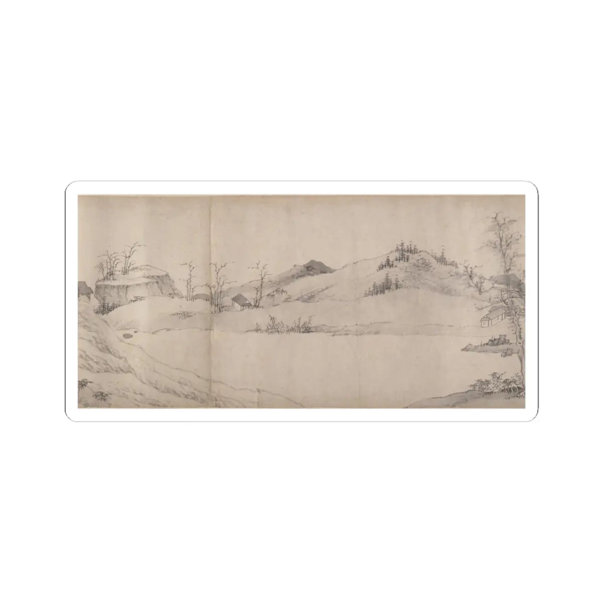 Unidentified artist - River Scene in Winter - dated 1661 v9 - STICKER Vinyl Kiss-Cut Decal