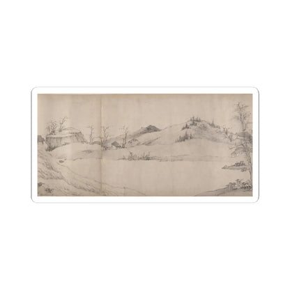 Unidentified artist - River Scene in Winter - dated 1661 v9 - STICKER Vinyl Kiss-Cut Decal