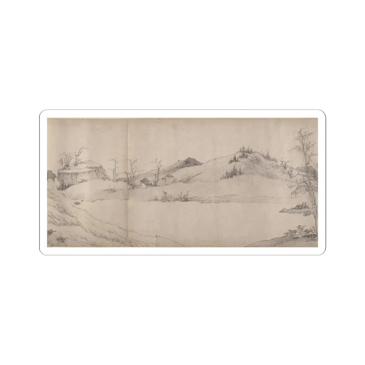 Unidentified artist - River Scene in Winter - dated 1661 v9 - STICKER Vinyl Kiss-Cut Decal