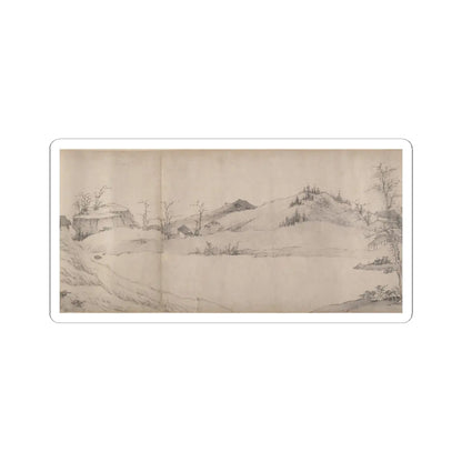 Unidentified artist - River Scene in Winter - dated 1661 v9 - STICKER Vinyl Kiss-Cut Decal