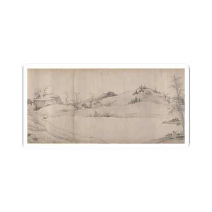Unidentified artist - River Scene in Winter - dated 1661 v9 - STICKER Vinyl Kiss-Cut Decal