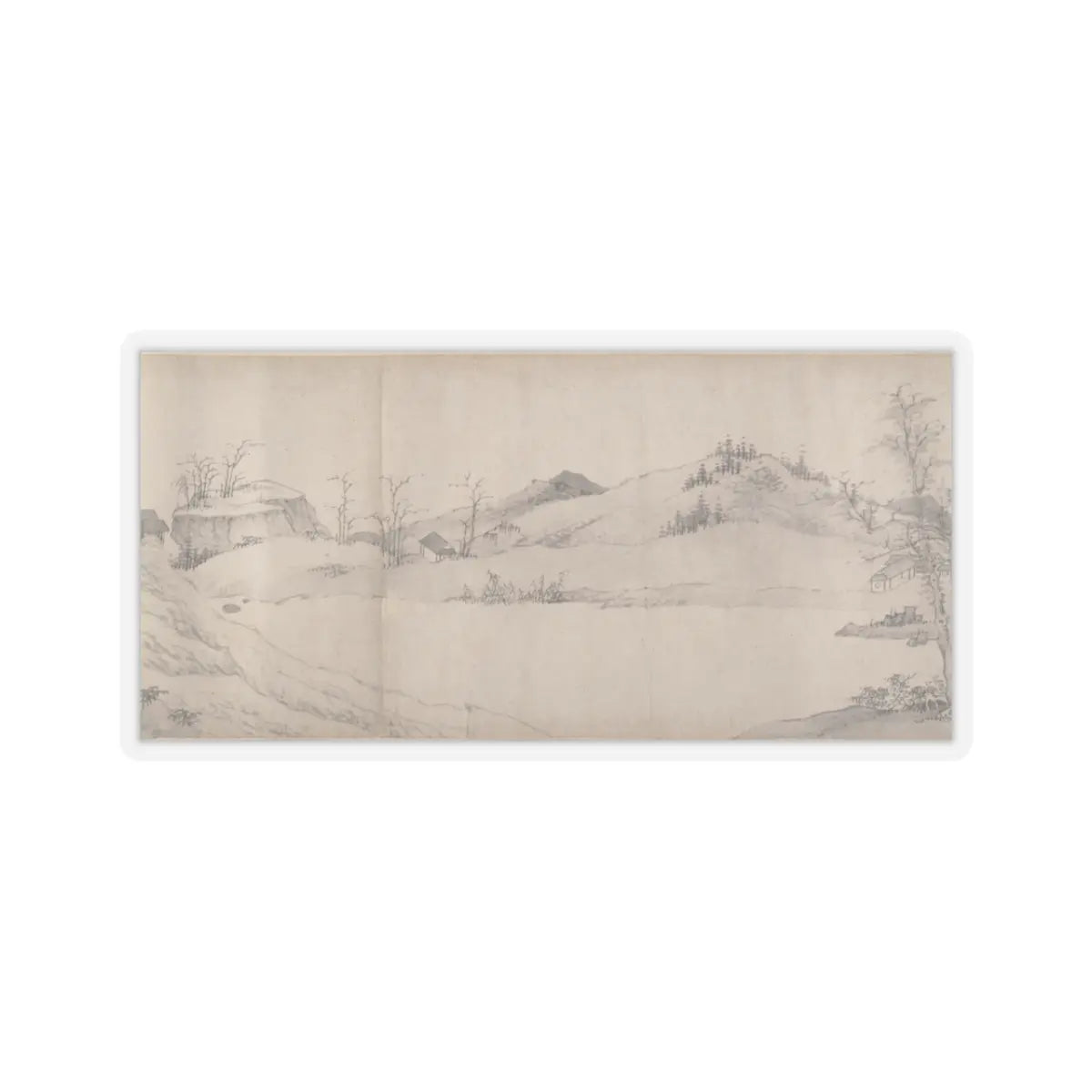 Unidentified artist - River Scene in Winter - dated 1661 v9 - STICKER Vinyl Kiss-Cut Decal