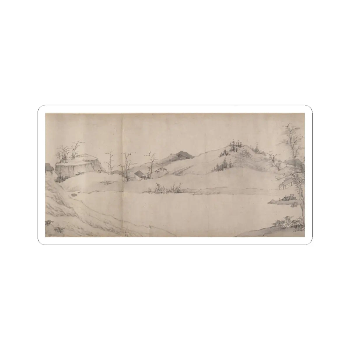 Unidentified artist - River Scene in Winter - dated 1661 v9 - STICKER Vinyl Kiss-Cut Decal