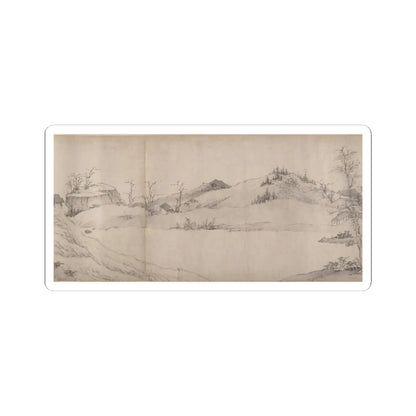 Unidentified artist - River Scene in Winter - dated 1661 v9 - STICKER Vinyl Kiss-Cut Decal