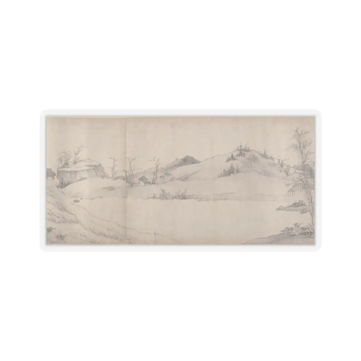Unidentified artist - River Scene in Winter - dated 1661 v9 - STICKER Vinyl Kiss-Cut Decal