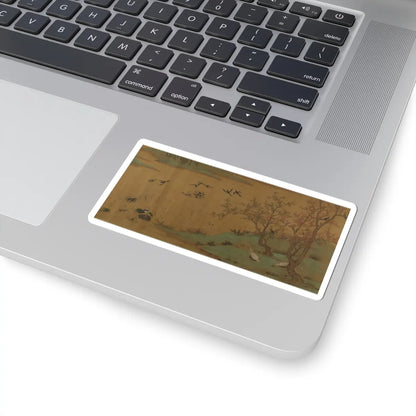 Unidentified artist - River Scene with Birds and Bamboo - unknown v7 - STICKER Vinyl Kiss-Cut Decal