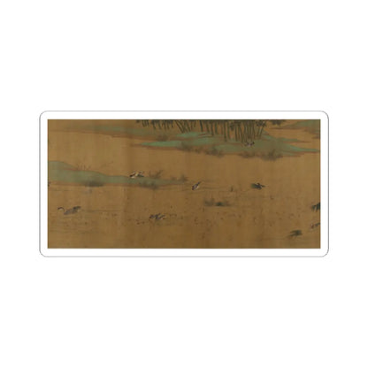 Unidentified artist - River Scene with Birds and Bamboo - unknown v8 - STICKER Vinyl Kiss-Cut Decal