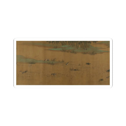 Unidentified artist - River Scene with Birds and Bamboo - unknown v8 - STICKER Vinyl Kiss-Cut Decal