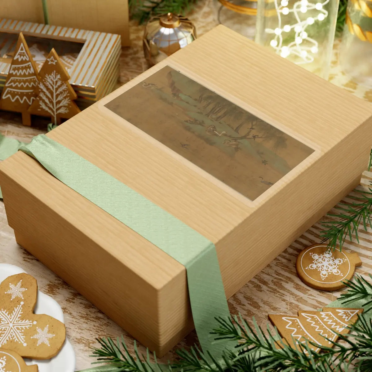 Unidentified artist - River Scene with Birds and Bamboo - unknown v9 - STICKER Vinyl Kiss-Cut Decal