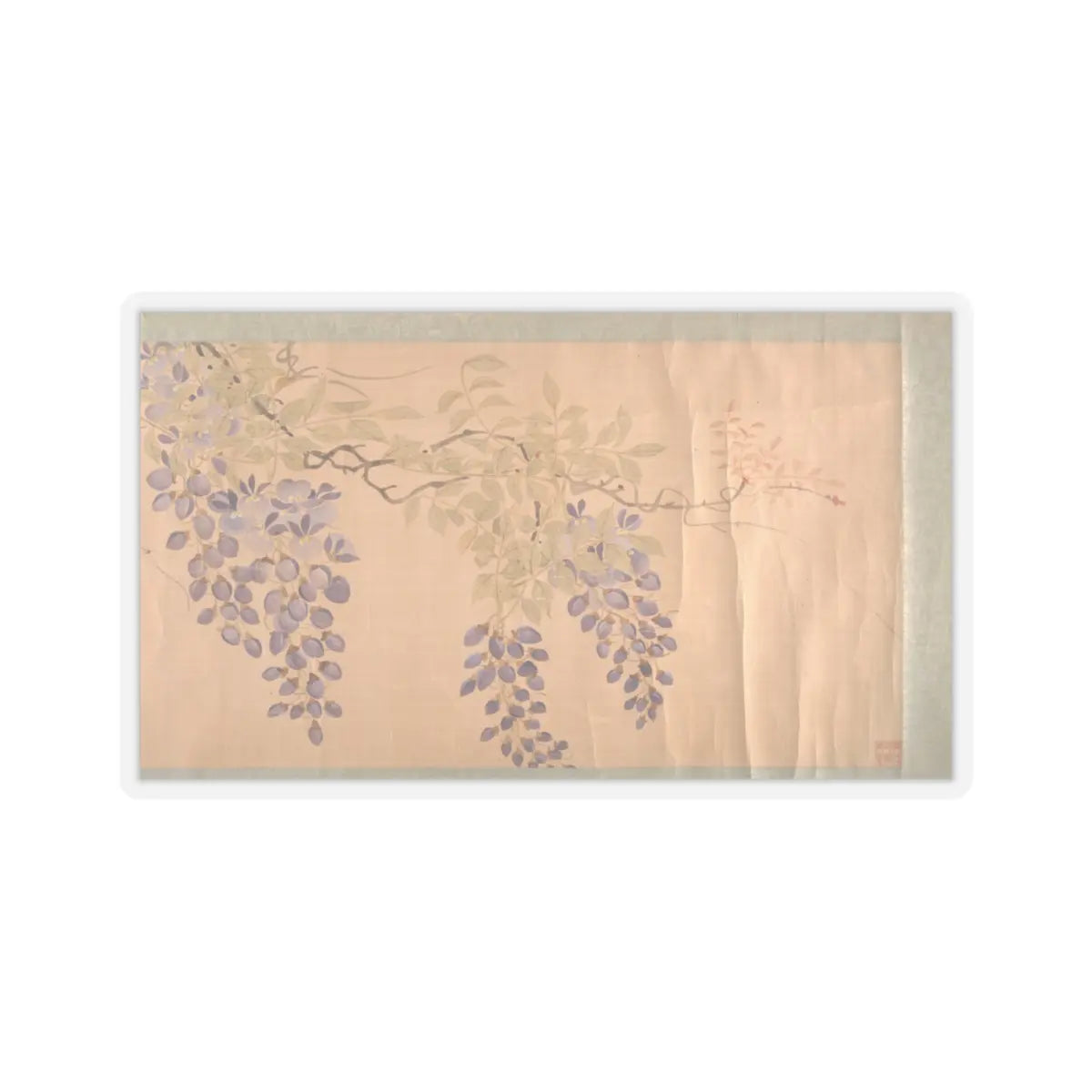 Unidentified artist - Roses and Wisteria - probably 18th–19th century v2 - STICKER Vinyl Kiss-Cut Decal
