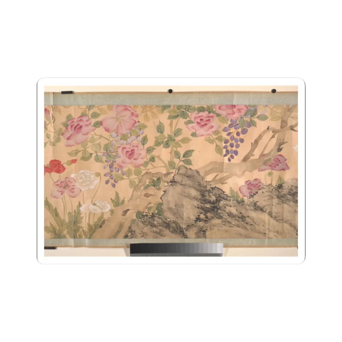 Unidentified artist - Roses and Wisteria - probably 18th–19th century v6 - STICKER Vinyl Kiss-Cut Decal