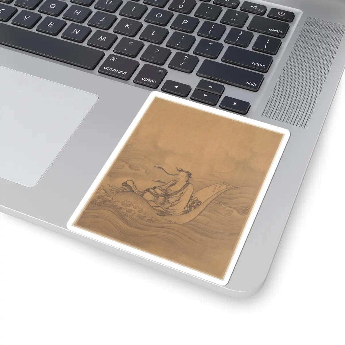 Unidentified artist - Sage Floating on Lotus Leaf - unknown - STICKER Vinyl Kiss-Cut Decal