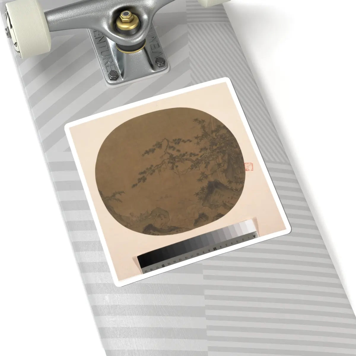 Unidentified artist - Sages Admiring Waterfall - unknown - STICKER Vinyl Kiss-Cut Decal
