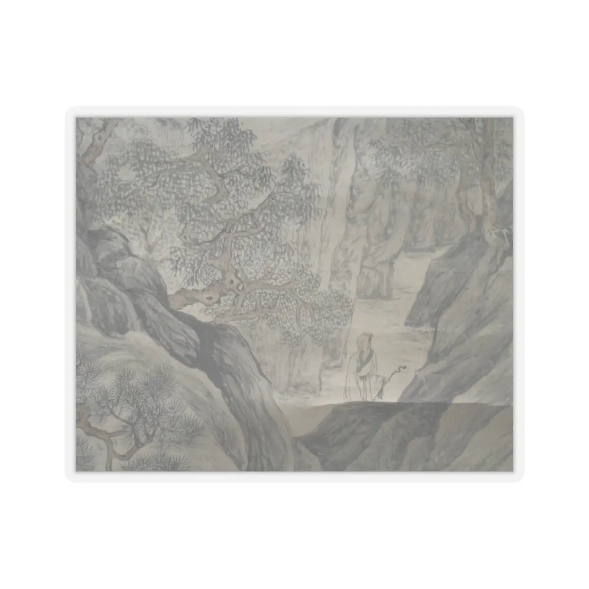 Unidentified artist - Scholar Admiring Autumn Scenery - ca. 1525 v1 - STICKER Vinyl Kiss-Cut Decal