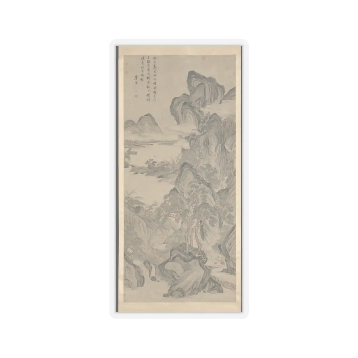 Unidentified artist - Scholar Admiring Autumn Scenery - ca. 1525 v2 - STICKER Vinyl Kiss-Cut Decal