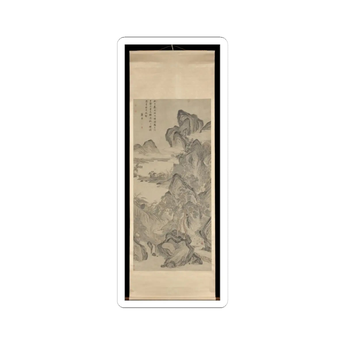Unidentified artist - Scholar Admiring Autumn Scenery - ca. 1525 v3 - STICKER Vinyl Kiss-Cut Decal