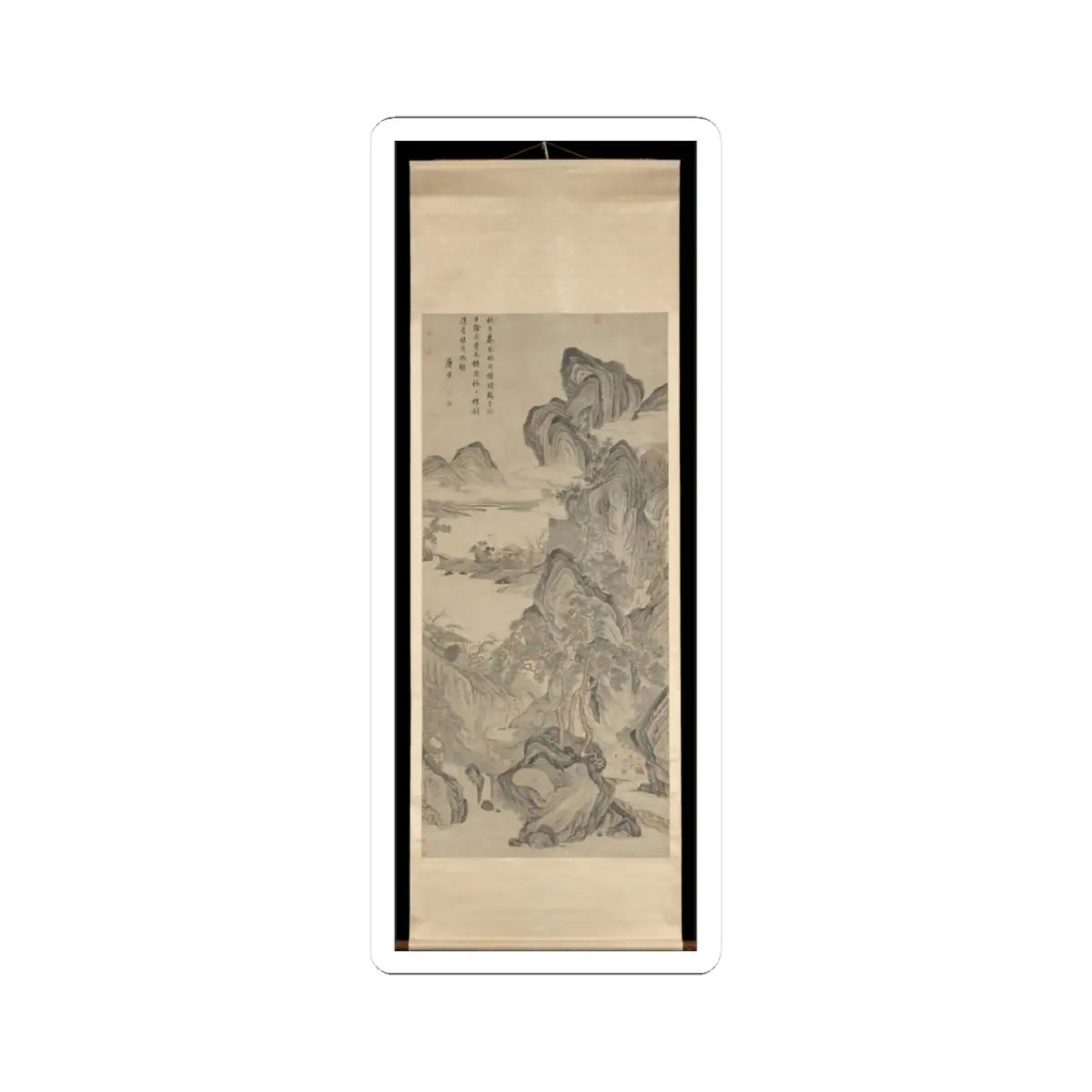 Unidentified artist - Scholar Admiring Autumn Scenery - ca. 1525 v3 - STICKER Vinyl Kiss-Cut Decal