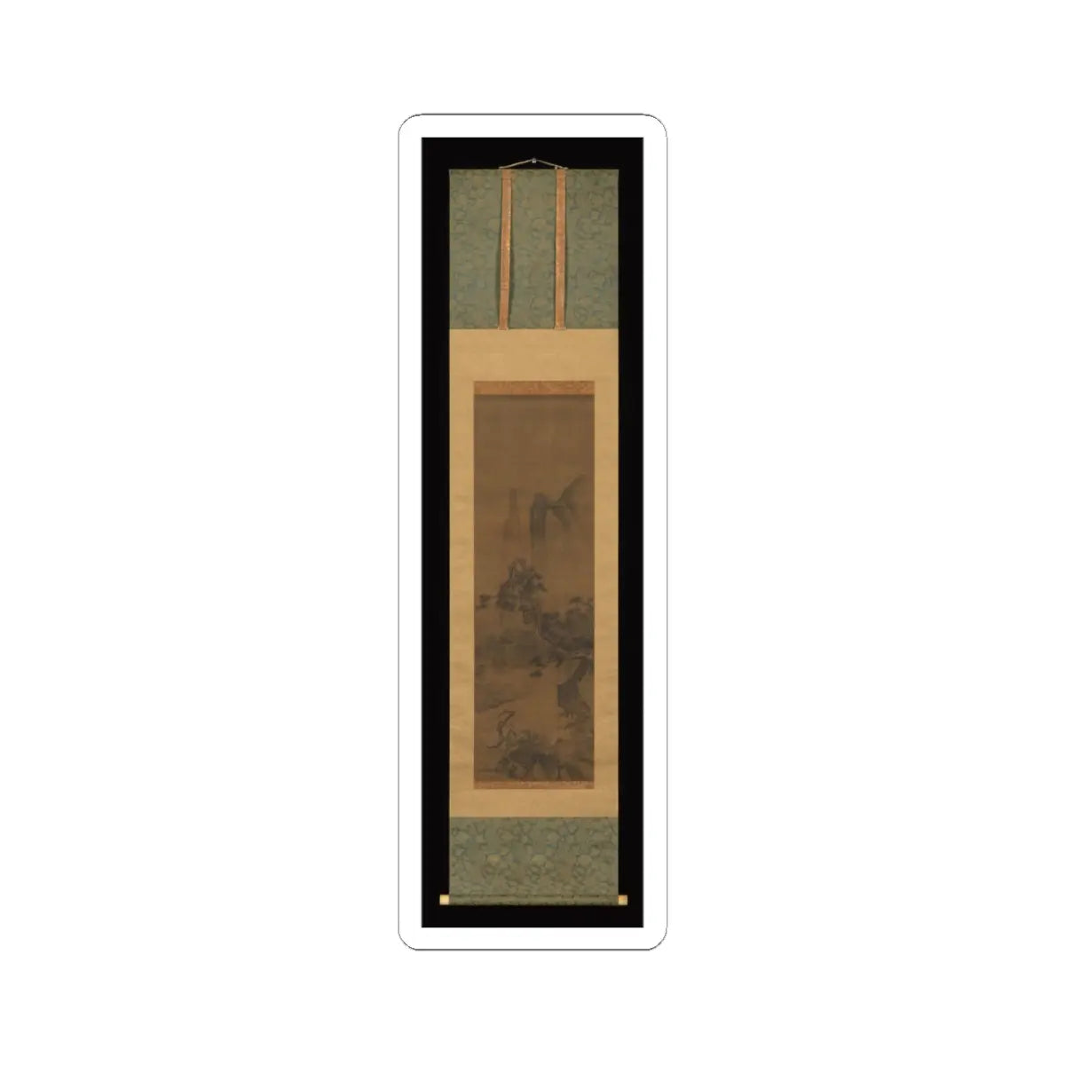 Unidentified artist - Scholar admiring plum blossoms - 13th century v2 - STICKER Vinyl Kiss-Cut Decal
