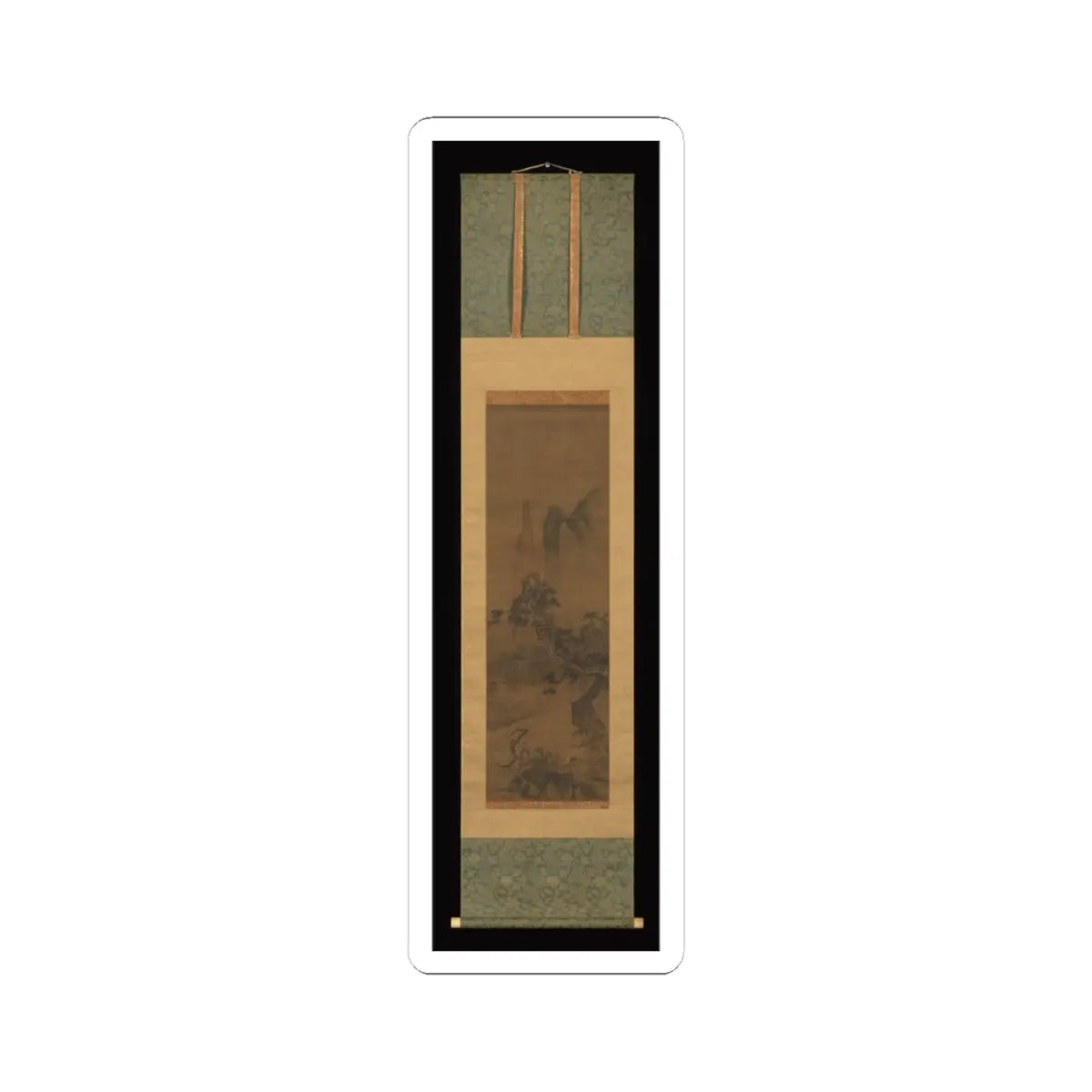 Unidentified artist - Scholar admiring plum blossoms - 13th century v2 - STICKER Vinyl Kiss-Cut Decal