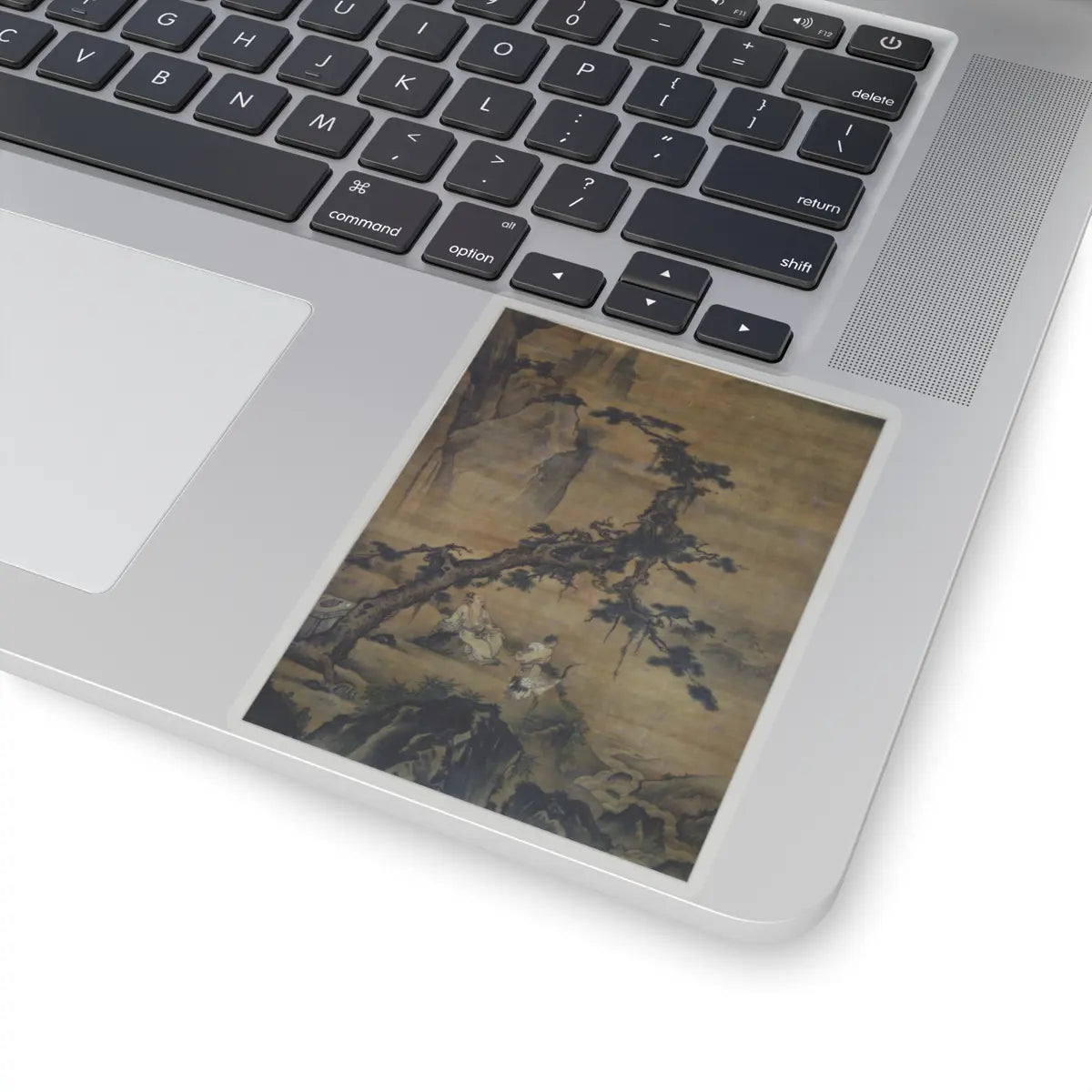 Unidentified artist - Scholar and Attendant in Mountain Retreat - unknown - STICKER Vinyl Kiss-Cut Decal