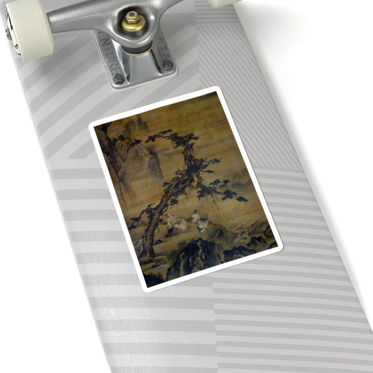 Unidentified artist - Scholar and Attendant in Mountain Retreat - unknown - STICKER Vinyl Kiss-Cut Decal