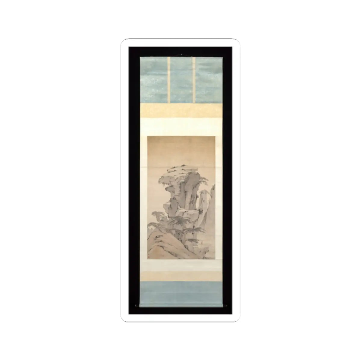 Unidentified artist - Scholar Contemplating Towering Rock - 20th century v2 - STICKER Vinyl Kiss-Cut Decal