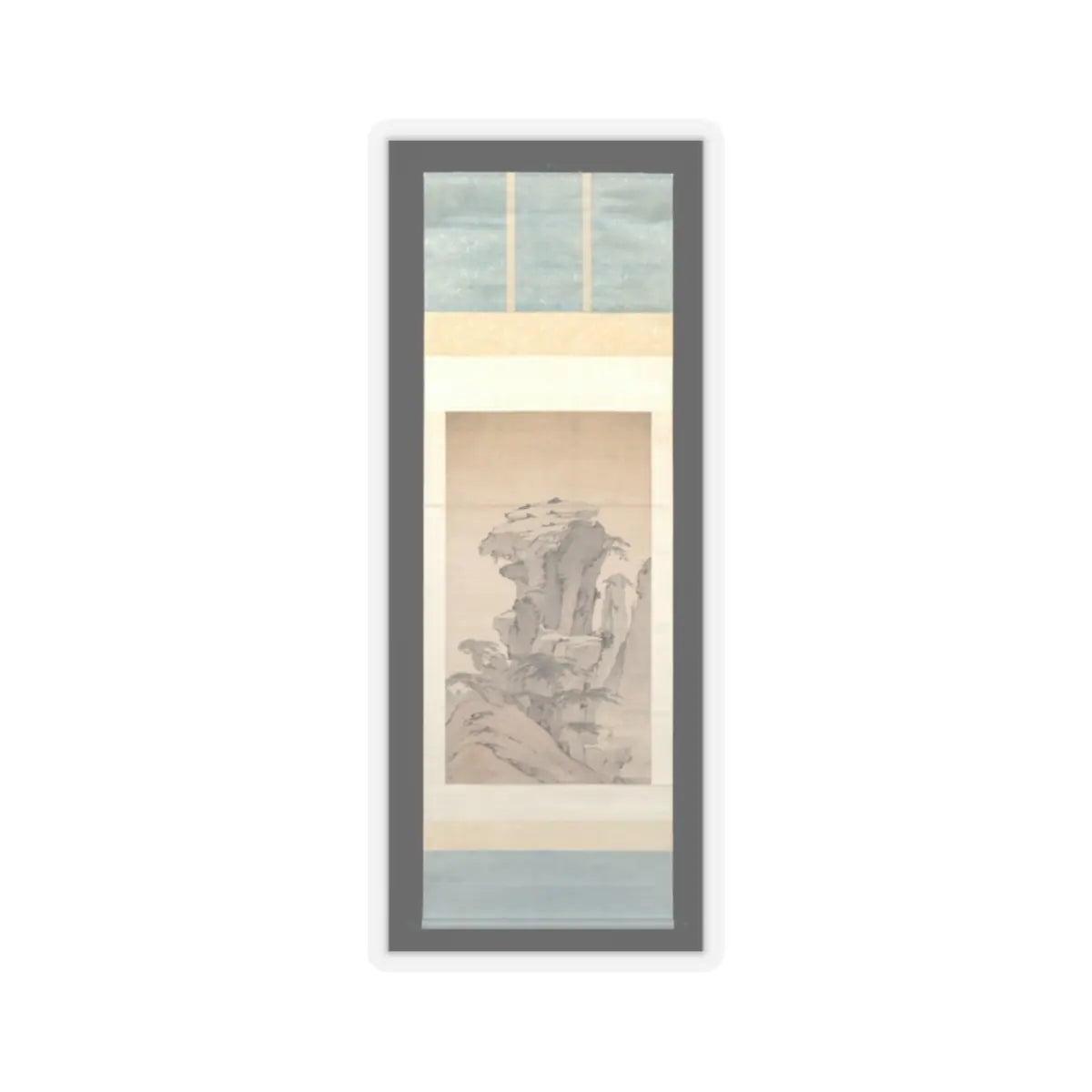 Unidentified artist - Scholar Contemplating Towering Rock - 20th century v2 - STICKER Vinyl Kiss-Cut Decal