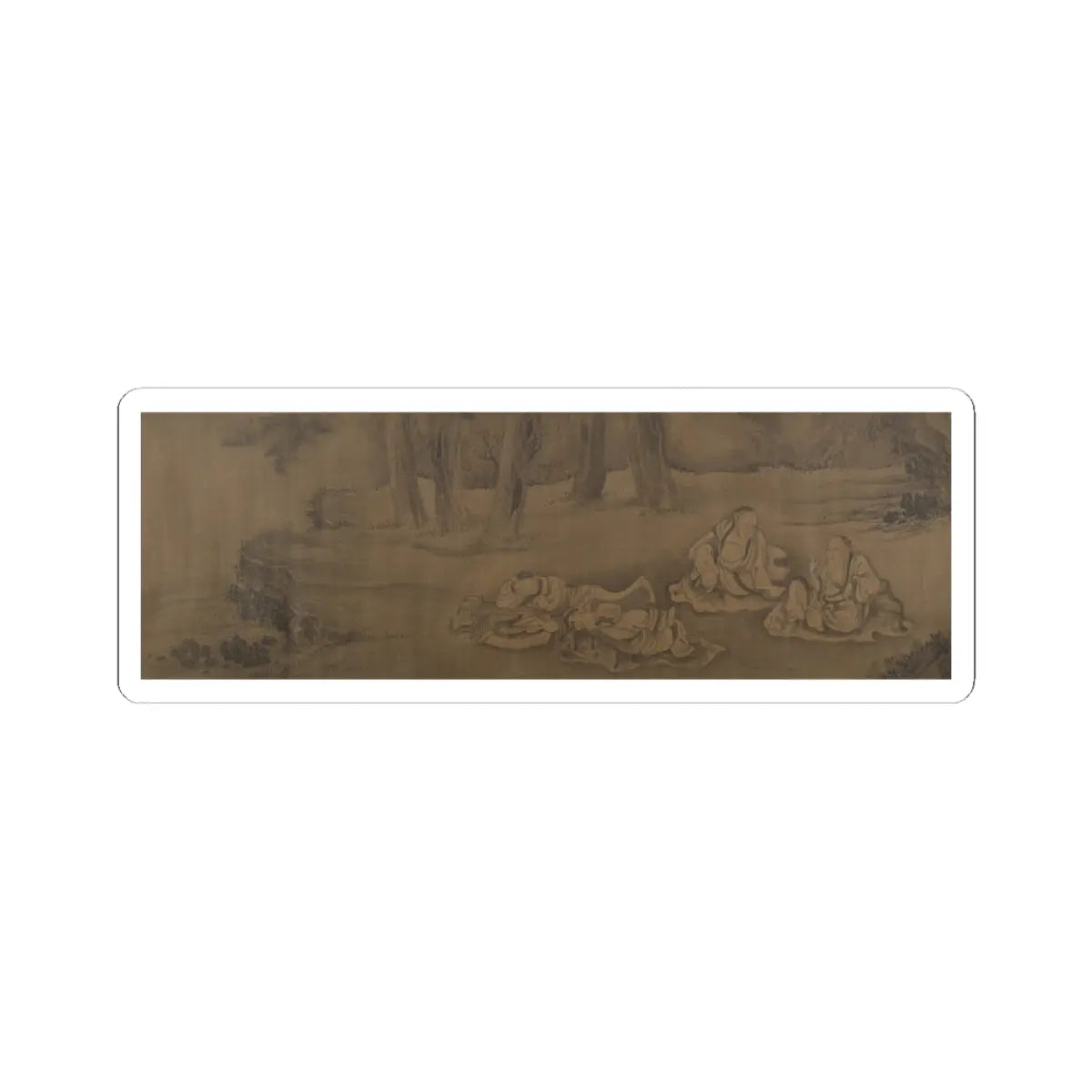 Unidentified artist - Scholars and Monkeys under Trees - unknown v1 - STICKER Vinyl Kiss-Cut Decal