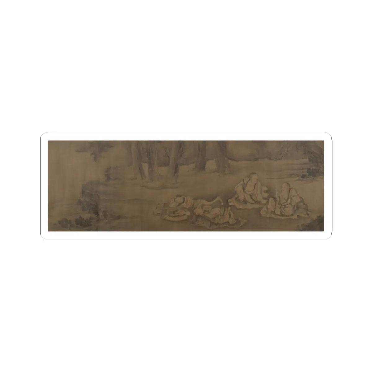 Unidentified artist - Scholars and Monkeys under Trees - unknown v1 - STICKER Vinyl Kiss-Cut Decal
