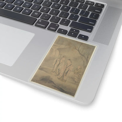 Unidentified artist - Scholars Strolling by the Waterfall - ca. 1650 - STICKER Vinyl Kiss-Cut Decal
