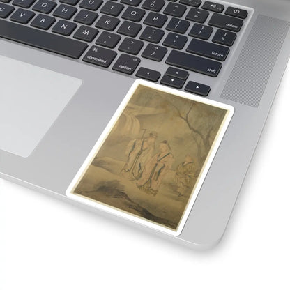 Unidentified artist - Scholars Strolling by the Waterfall - ca. 1650 - STICKER Vinyl Kiss-Cut Decal