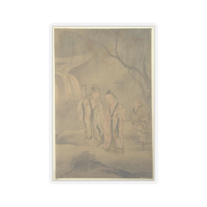 Unidentified artist - Scholars Strolling by the Waterfall - ca. 1650 - STICKER Vinyl Kiss-Cut Decal