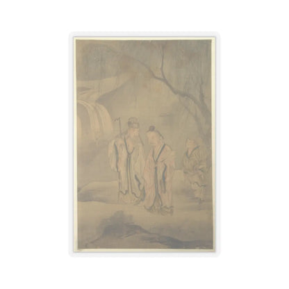 Unidentified artist - Scholars Strolling by the Waterfall - ca. 1650 - STICKER Vinyl Kiss-Cut Decal