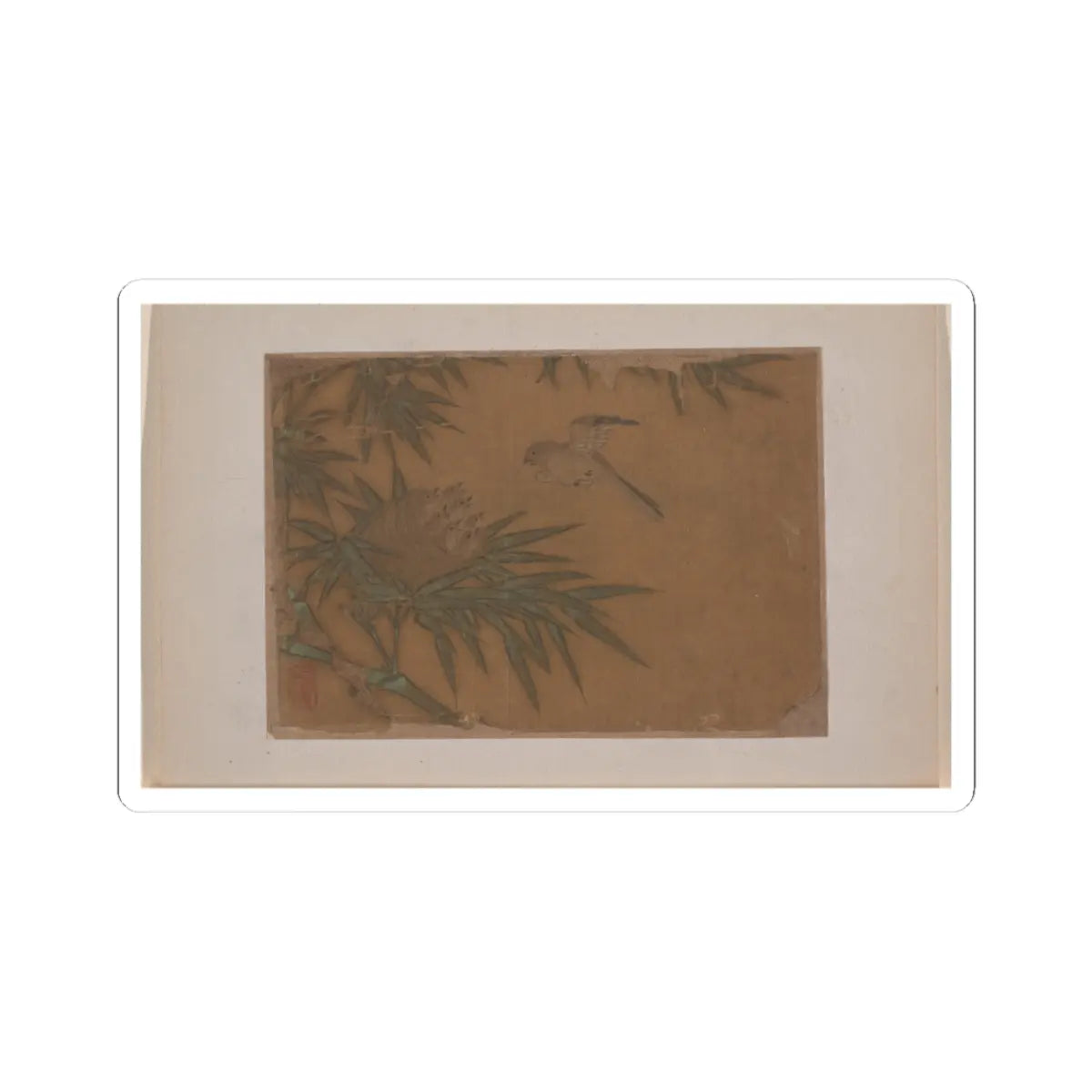 Unidentified artist - Seven Birds in Bamboo Tree Nest - unknown - STICKER Vinyl Kiss-Cut Decal